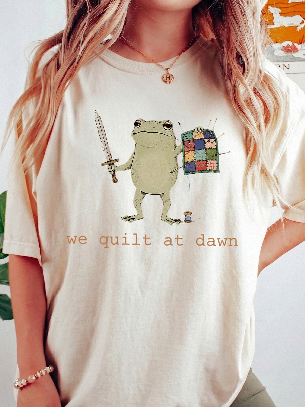 We Quilt at Dawn Tank Top - Funny Frog Warrior Quilting Shirt