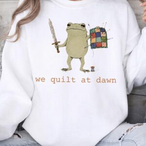 We Quilt at Dawn Tank Top - Funny Frog Warrior Quilting Shirt