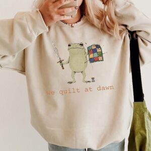 We Quilt at Dawn Tank Top - Funny Frog Warrior Quilting Shirt