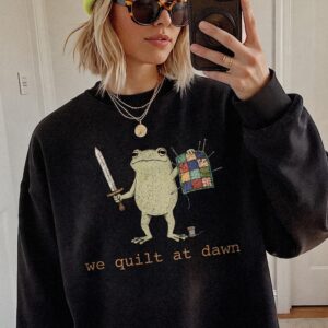 We Quilt at Dawn Tank Top - Funny Frog Warrior Quilting Shirt