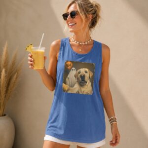 Funny Golden Retriever Boo Ghost Selfie Halloween Tank Top