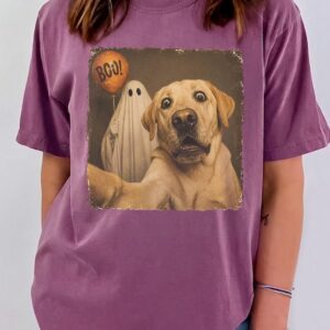 Funny Golden Retriever Boo Ghost Selfie Halloween Tank Top