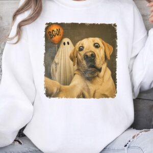 Funny Golden Retriever Boo Ghost Selfie Halloween Tank Top