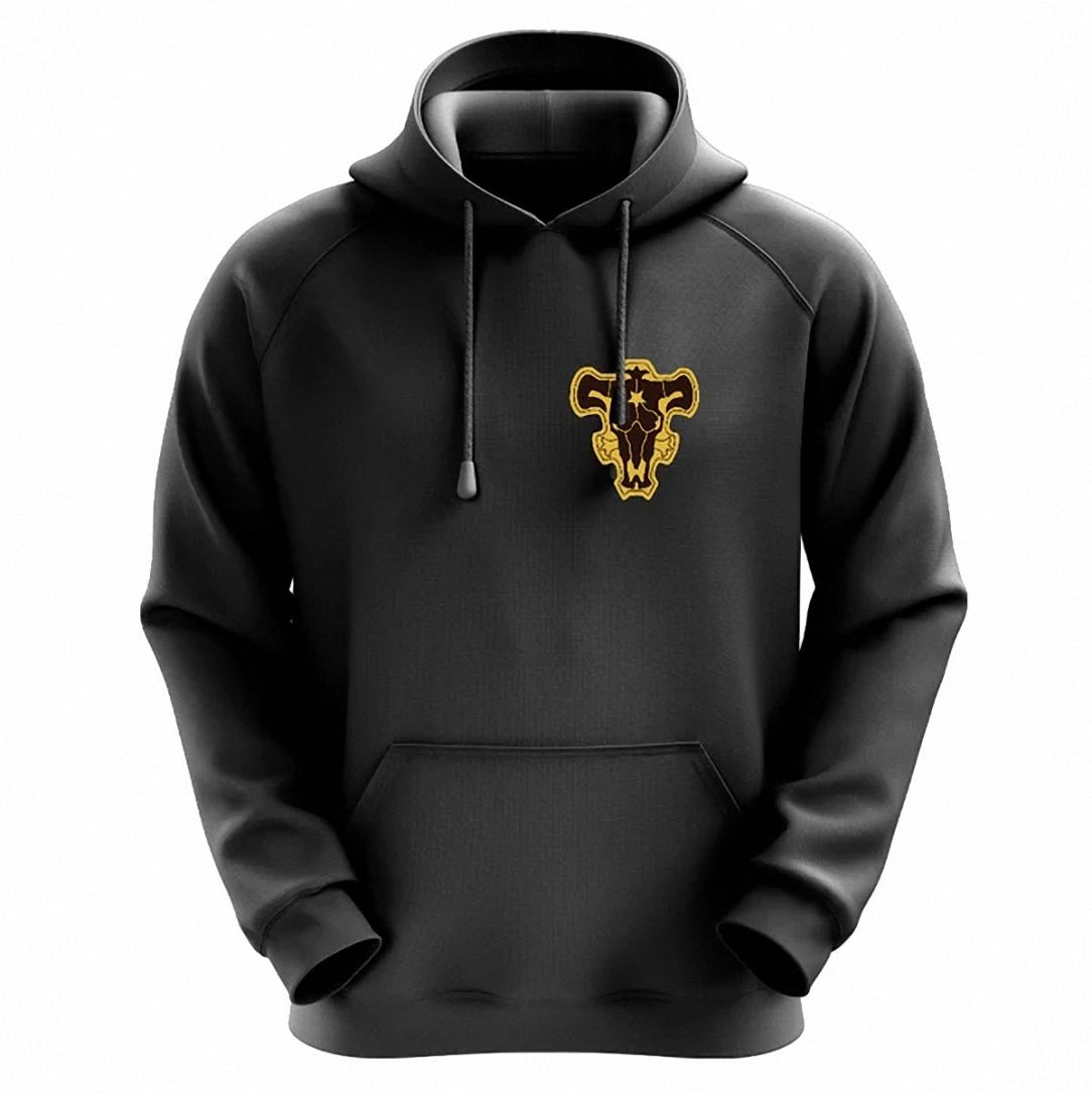 Black Bulls Hoodie Black Clover Anime Graphic Pullover Sweatshirt