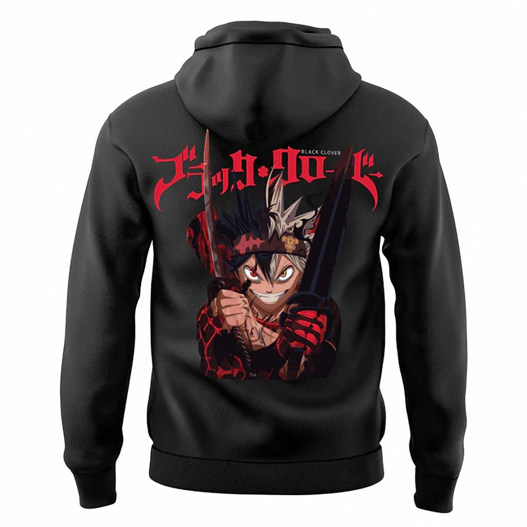 Black Bulls Hoodie Black Clover Anime Graphic Pullover Sweatshirt