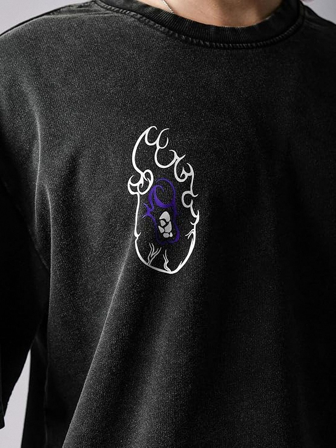 Minimalist Abstract Graphic Sweatshirt Comfy Vintage Wash Crewneck