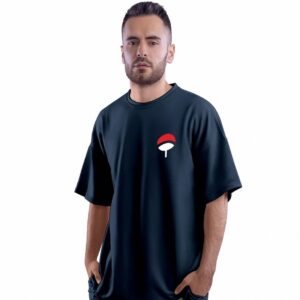 Uchiha Clan Naruto T-Shirt Sharingan Eyes Anime Graphic Tee Oversized Japanese Streetwear Shirt