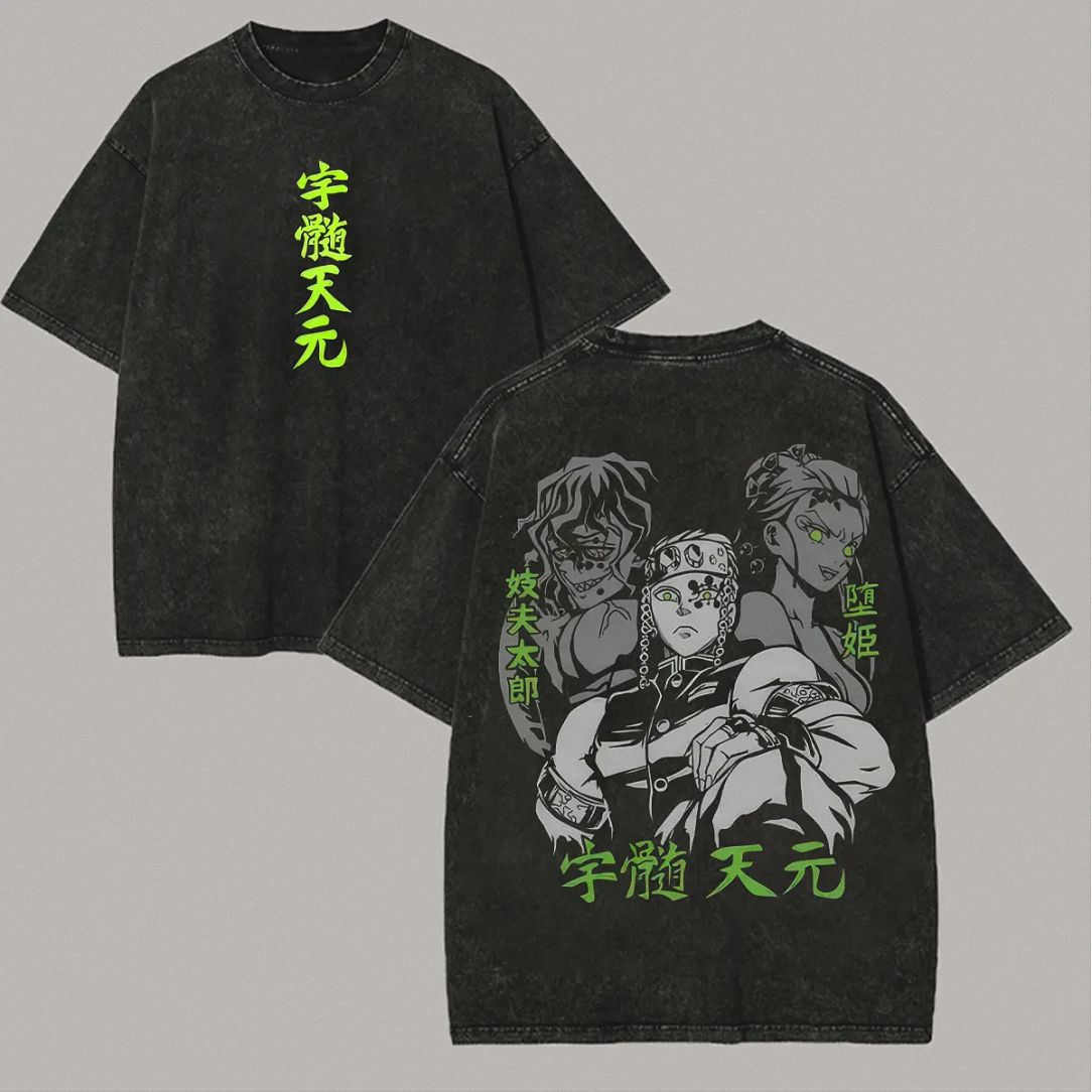 Tengen Uzui Vintage Anime Graphic Tee Acid Wash Demon Slayer Fan Gift T-Shirt