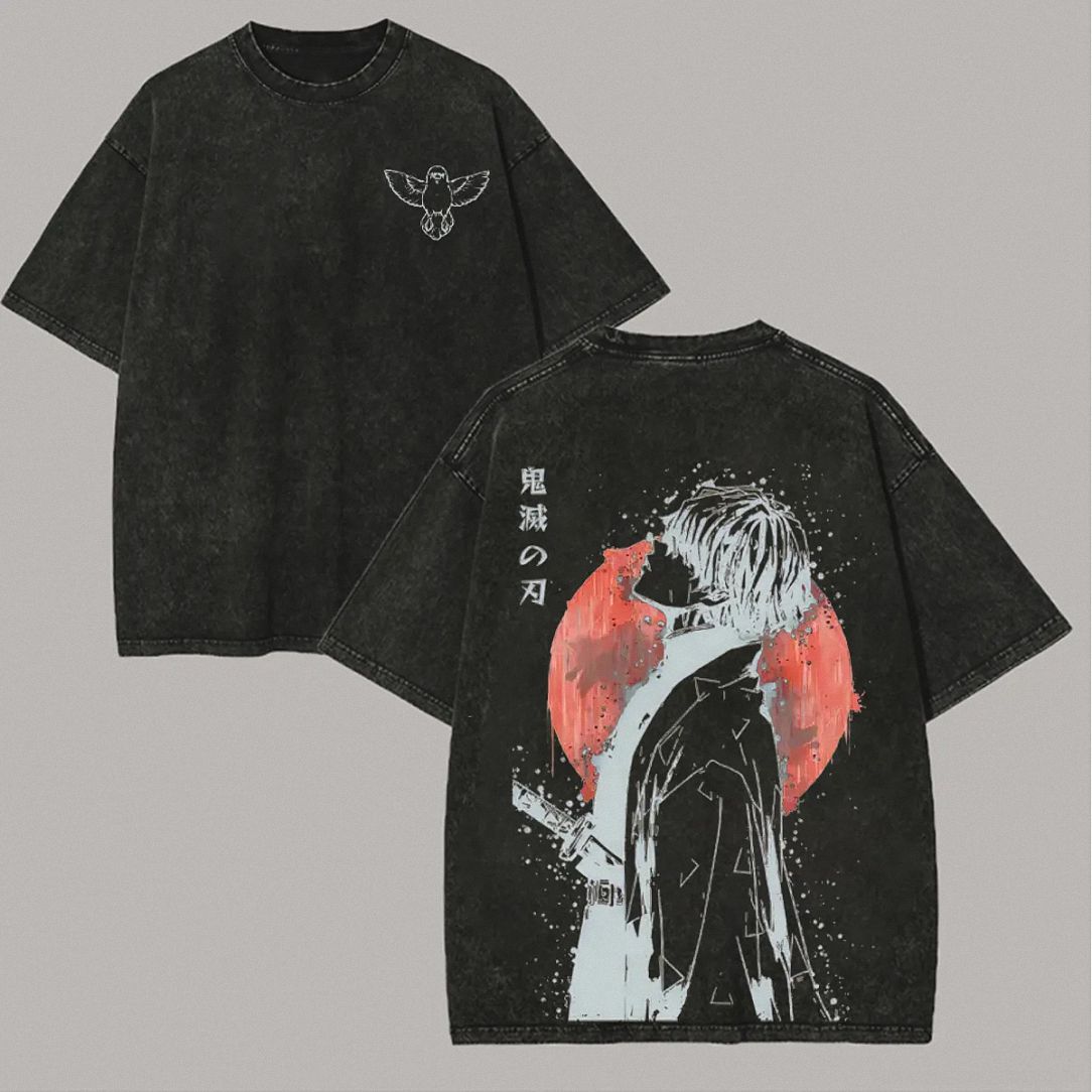 Zenitsu Agatsuma Japanese Anime Graphic Tee Vintage Streetwear T-Shirt