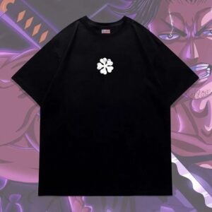 Black Clover T-Shirt Minimalist Five Leaf Anime Graphic Tee
