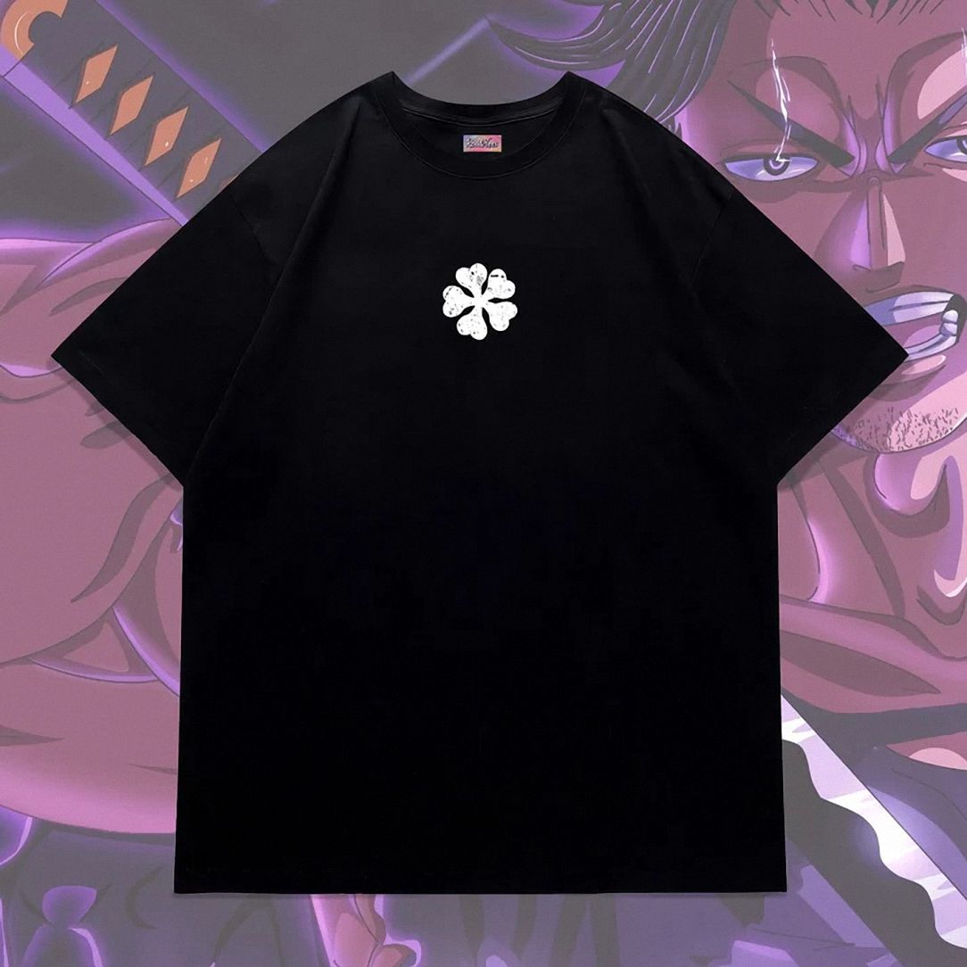 Black Clover T-Shirt Minimalist Five Leaf Anime Graphic Tee