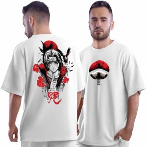Itachi Uchiha T Shirt Oversized Anime Graphic Tee Akatsuki Japanese Streetwear Shirt for Naruto Fans