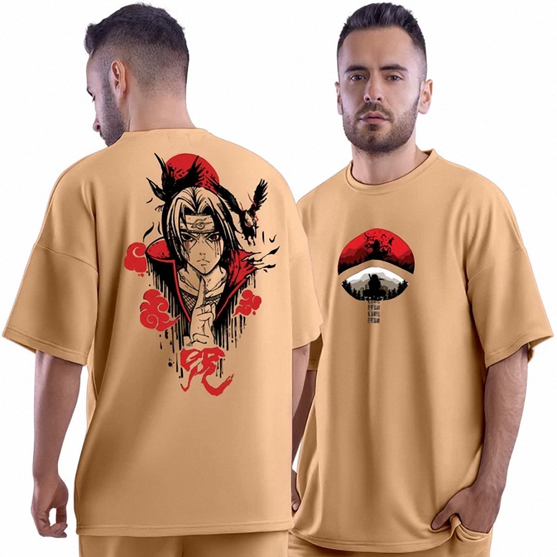 Itachi Uchiha T Shirt Oversized Anime Graphic Tee Akatsuki Japanese Streetwear Shirt for Naruto Fans
