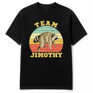 Custom Team T-Shirt Retro Sunset Raccoon Funny Personalized Group Tee
