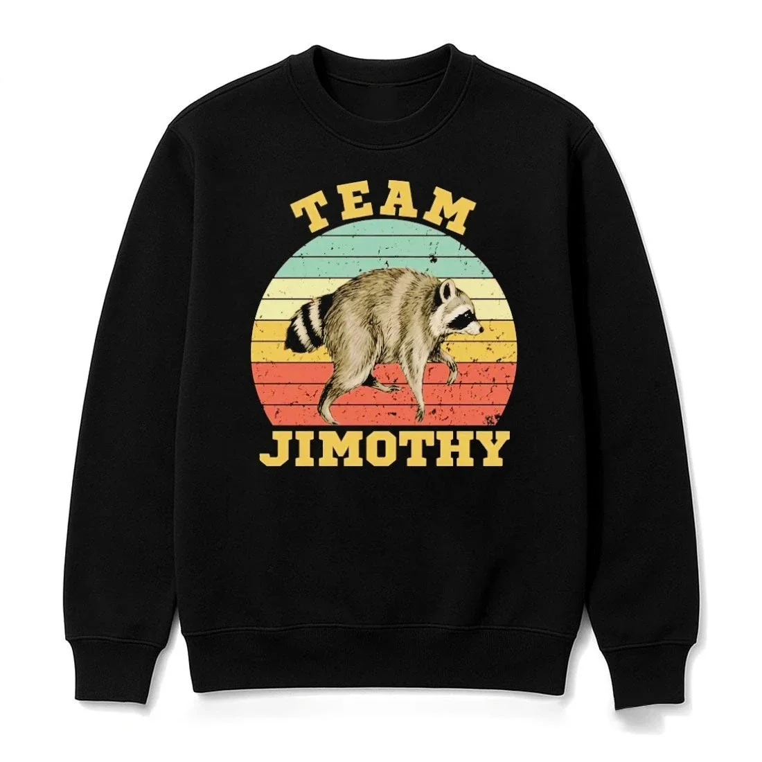 Custom Team T-Shirt Retro Sunset Raccoon Funny Personalized Group Tee
