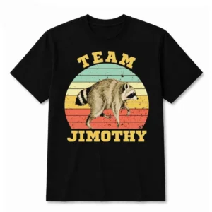 Custom Team T-Shirt Retro Sunset Raccoon Funny Personalized Group Tee