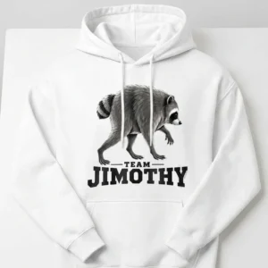 Team Jimothy Raccoon Hoodie Funny Animal Graphic Pullover Comfortable Unisex Sweatshirt