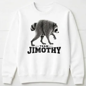 Team Jimothy Raccoon Hoodie Funny Animal Graphic Pullover Comfortable Unisex Sweatshirt