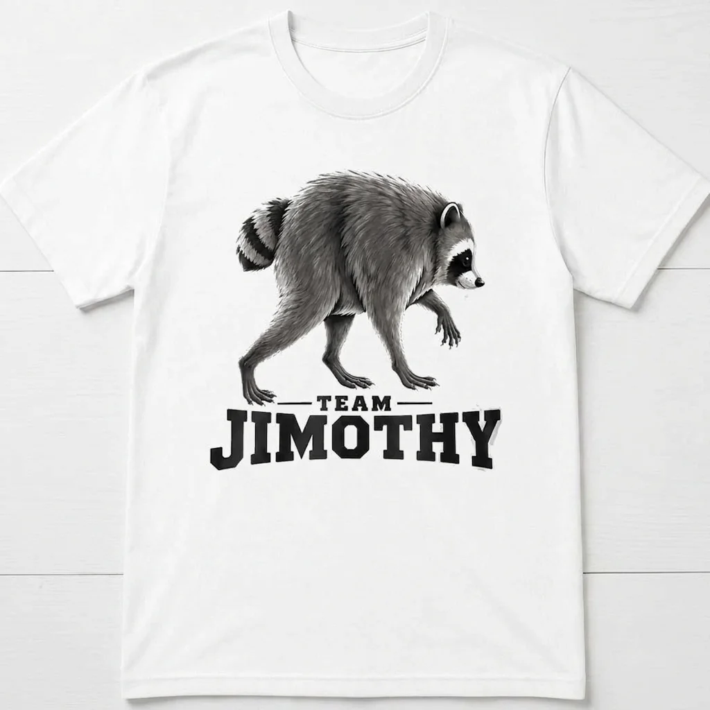 Team Jimothy Raccoon Hoodie Funny Animal Graphic Pullover Comfortable Unisex Sweatshirt