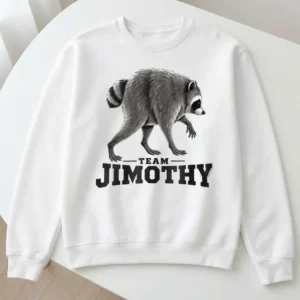 Team Jimothy Raccoon Hoodie Funny Animal Graphic Pullover Comfortable Unisex Sweatshirt