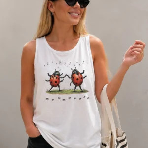 Dancing Ladybug Graphic Sweatshirt Cute Cottagecore Music Lover Gift Comfy Bug Crewneck