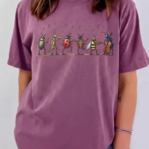 Cute Insect Band Sweatshirt Quirky Bug Music Graphic Crewneck Naturecore Entomology Gift