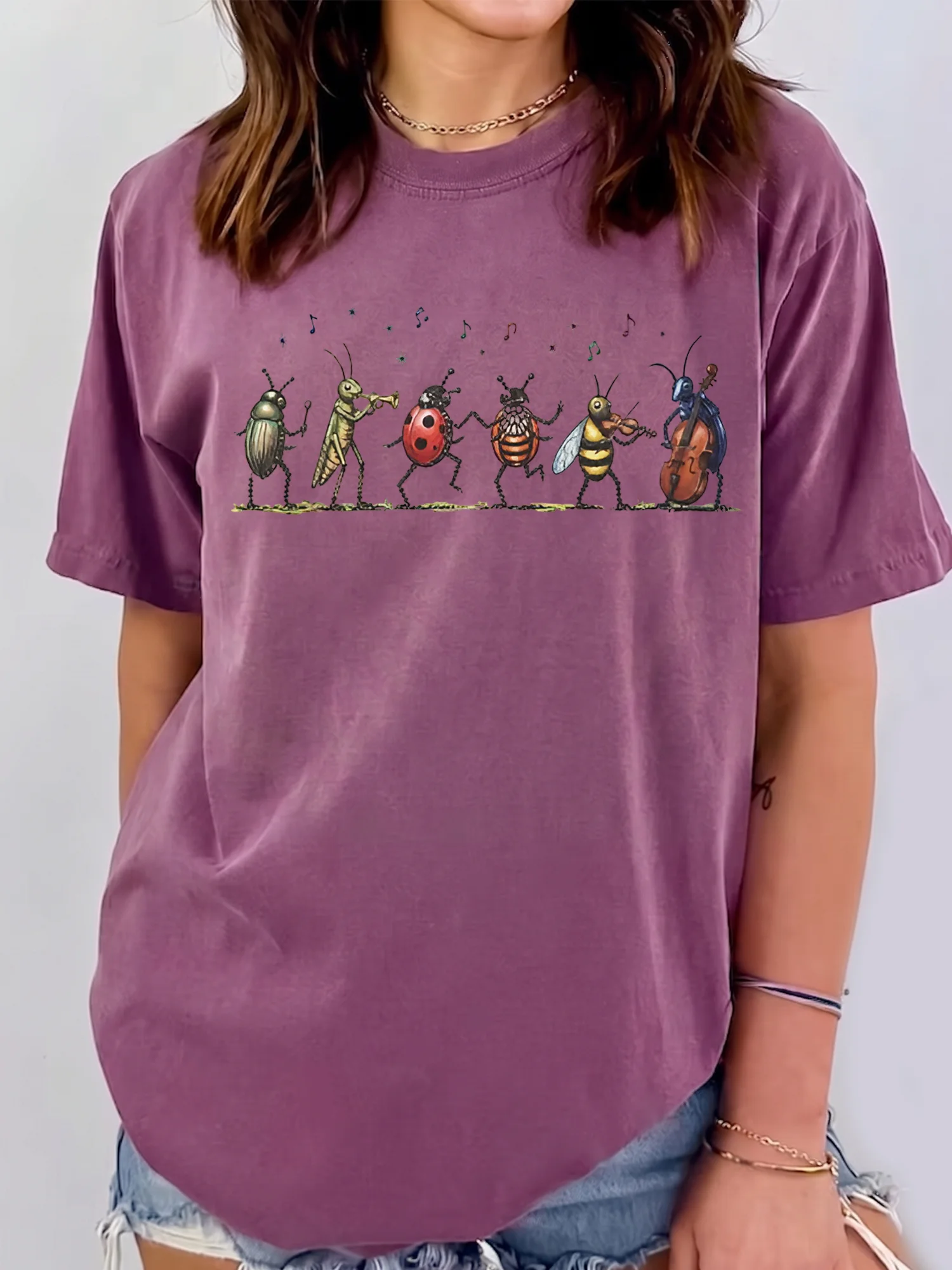 Cute Insect Band Sweatshirt Quirky Bug Music Graphic Crewneck Naturecore Entomology Gift