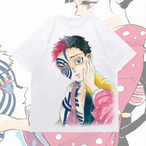 Akaza Demon Slayer T-Shirt Colorful Anime Manga Graphic Tee