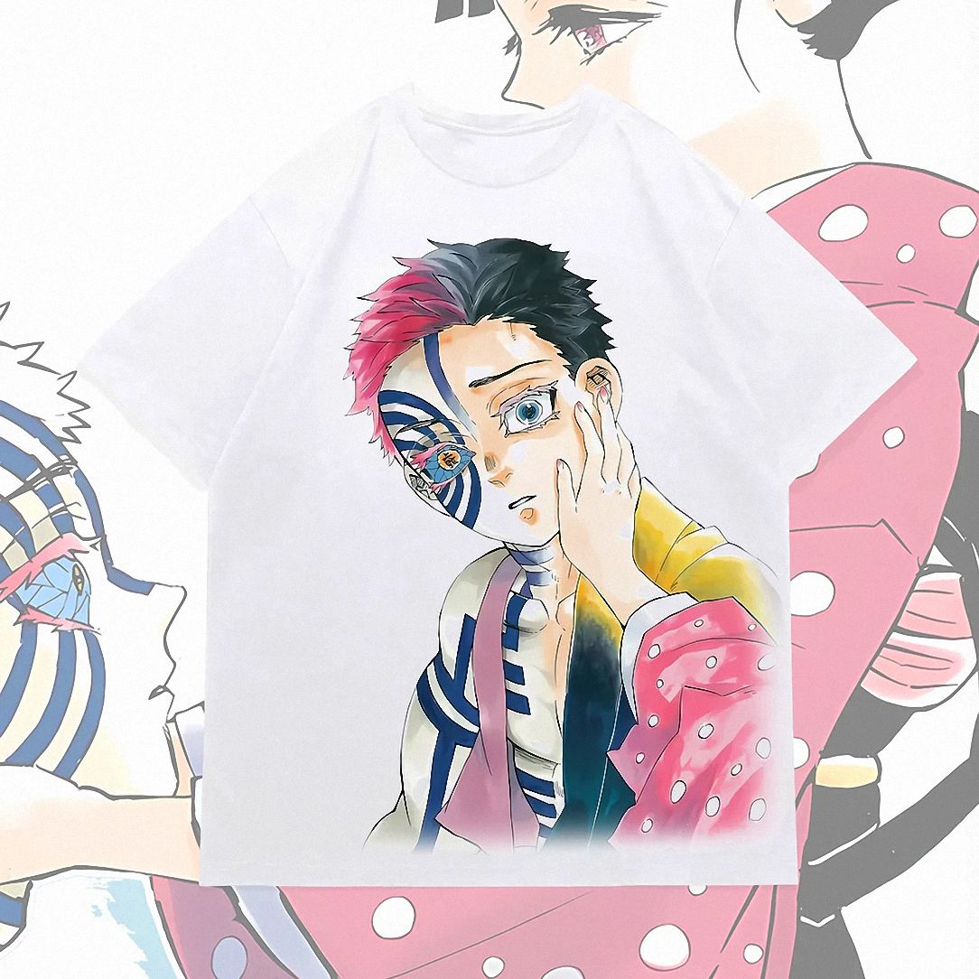 Akaza Demon Slayer T-Shirt Colorful Anime Manga Graphic Tee