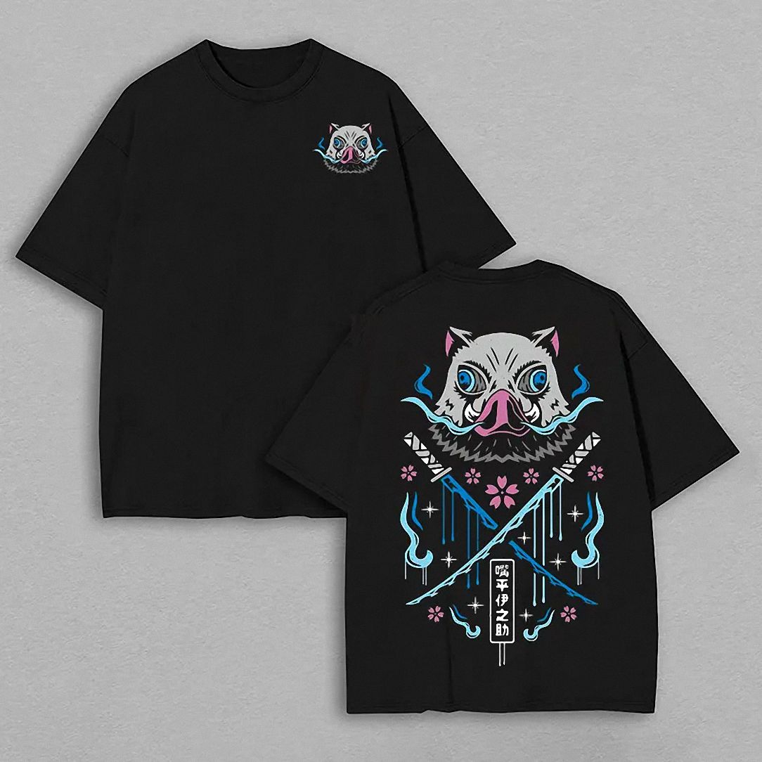 Inosuke Hashibira Graphic Tee Japanese Anime Streetwear Demon Slayer T-Shirt