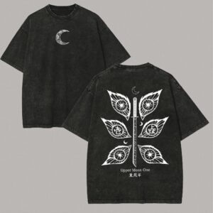 Kokushibo Upper Moon One Vintage Graphic Tee Oversized Anime Streetwear Shirt