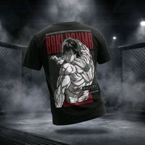 Baki Hanma Oversized T-Shirt Japanese Anime Fighter Graphic Gym Workout Tee