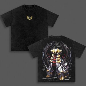 Giratina Renegade Legendary Pokémon T-Shirt Acid Wash Graphic Tee Ghost Dragon Anime Streetwear