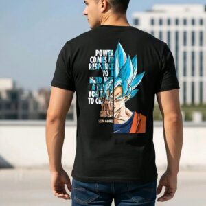 Super Saiyan Blue Son Goku Graphic Tee Motivational Anime Quote T-Shirt for Men