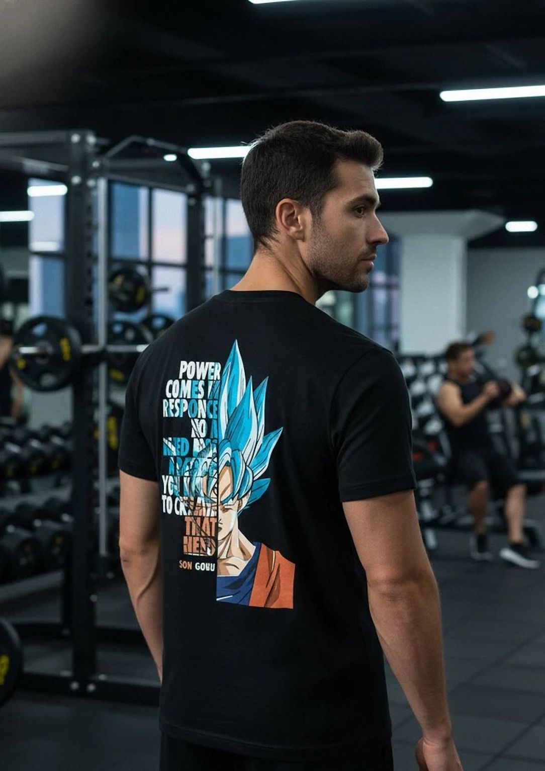Super Saiyan Blue Son Goku Graphic Tee Motivational Anime Quote T-Shirt for Men