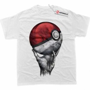 Adult Pokemon T Shirt Realistic Grunge Pokeball Graphic Tee Gamer Gift