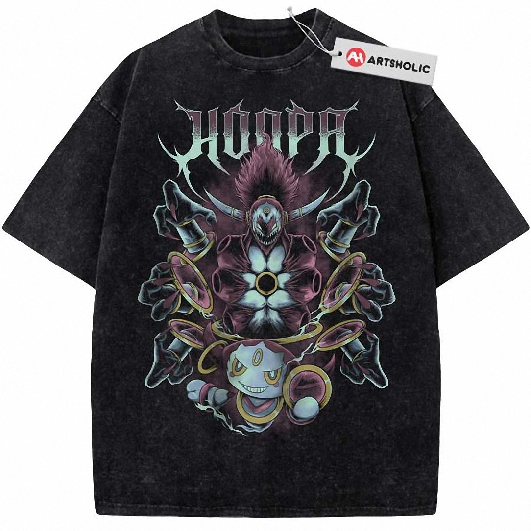 woobulk_1785208999866_0_9896ccc6.jpg Vintage Wash Hoopa T-Shirt Heavy Metal Style Anime Graphic Tee for Gamers