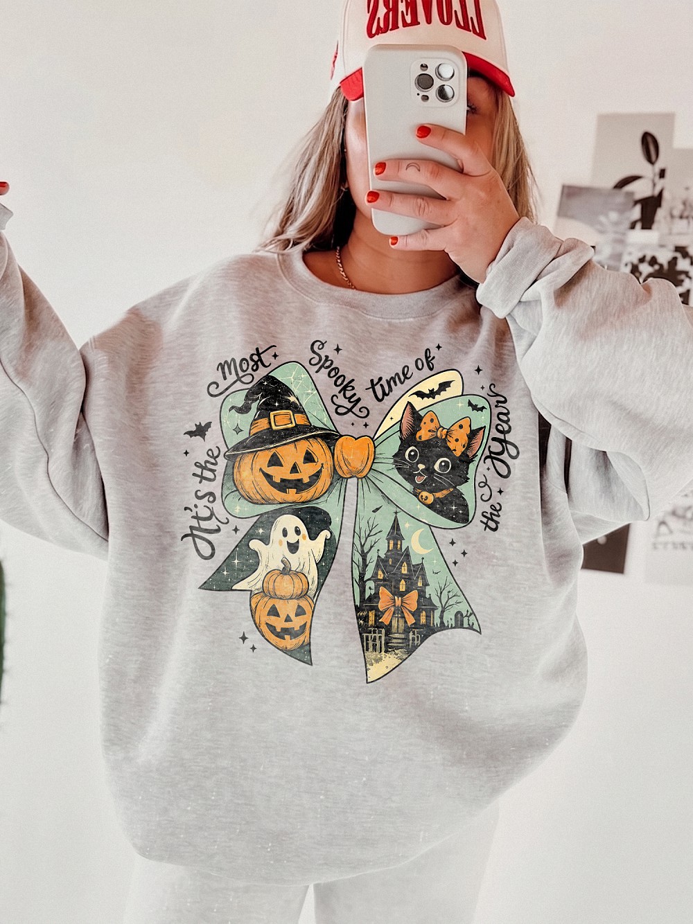 Vintage Halloween Graphic Tee It's The Most Spooky Time Of The Year Retro Spooky Season Fall Shirt for Women