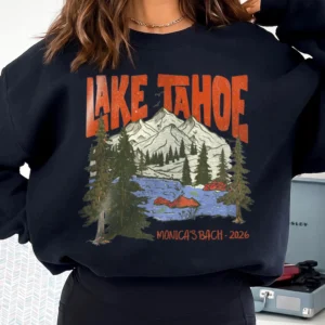 Custom Lake Tahoe Shirt Personalized Family Camping Trip Graphic Tee Vintage Mountain Cabin Crew T-Shirt