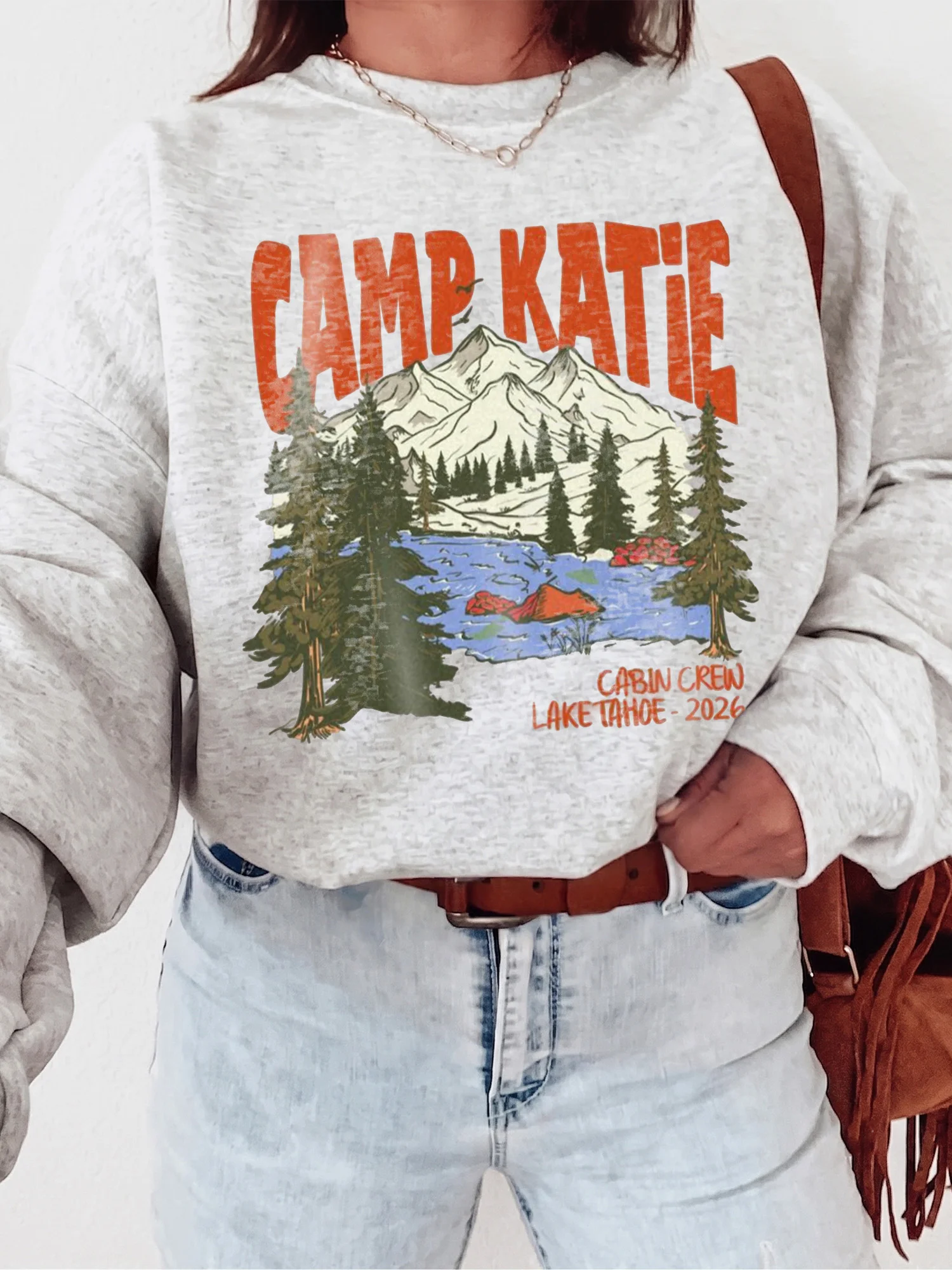 Custom Lake Tahoe Shirt Personalized Family Camping Trip Graphic Tee Vintage Mountain Cabin Crew T-Shirt