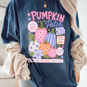 Pumpkin Patch T-Shirt Farm Fresh Fall Harvest Tee Cute Autumn Corn Maze And Apple Cider Shirt
