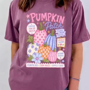 Pumpkin Patch T-Shirt Farm Fresh Fall Harvest Tee Cute Autumn Corn Maze And Apple Cider Shirt