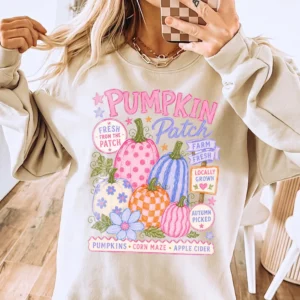 Pumpkin Patch T-Shirt Farm Fresh Fall Harvest Tee Cute Autumn Corn Maze And Apple Cider Shirt
