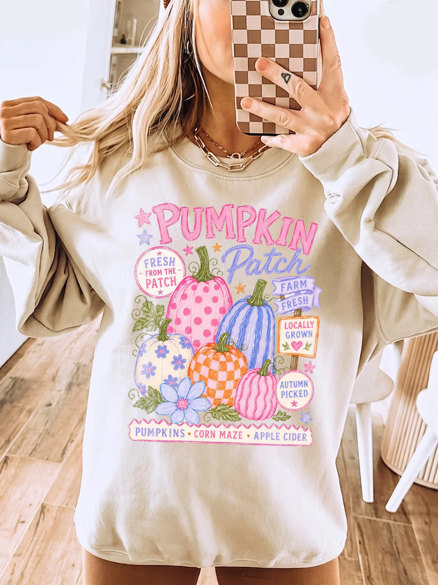 Pumpkin Patch T-Shirt Farm Fresh Fall Harvest Tee Cute Autumn Corn Maze And Apple Cider Shirt