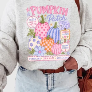 Pumpkin Patch T-Shirt Farm Fresh Fall Harvest Tee Cute Autumn Corn Maze And Apple Cider Shirt