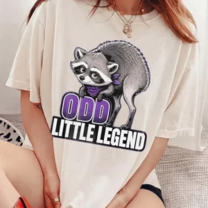 Odd Little Legend Raccoon Graphic Tee Quirky Animal T-Shirt For Women And Kids