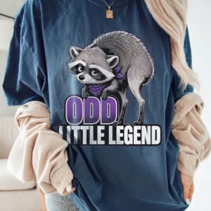 Odd Little Legend Raccoon Graphic Tee Quirky Animal T-Shirt For Women And Kids