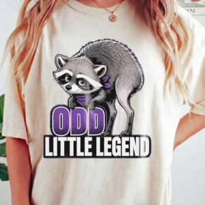 Odd Little Legend Raccoon Graphic Tee Quirky Animal T-Shirt For Women And Kids