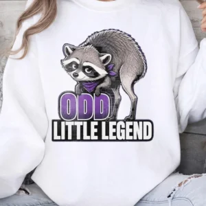 Odd Little Legend Raccoon Graphic Tee Quirky Animal T-Shirt For Women And Kids