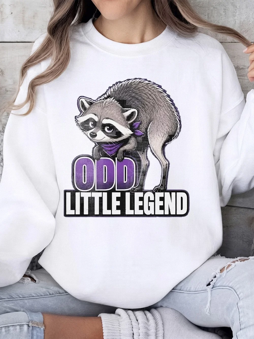 Odd Little Legend Raccoon Graphic Tee Quirky Animal T-Shirt For Women And Kids